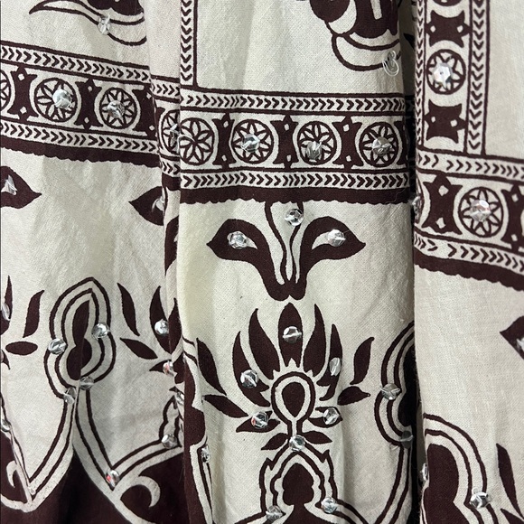 Cotton Express Women’s Southwestern Boho Sequin A Line  Skirt Size L - Picture 2 of 4